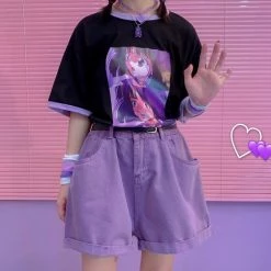 Boogzel Apparel Drama Free Purple Shorts 90s & VINTAGE