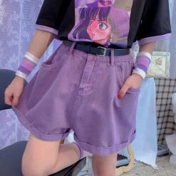 Boogzel Apparel Drama Free Purple Shorts 90s & VINTAGE