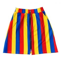 Boogzel Apparel Elastic Waist Striped Skirt OVER THE RAINBOW