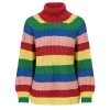 Boogzel Apparel Roll Neck Rainbow Jumper OVER THE RAINBOW