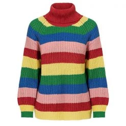 Boogzel Apparel Roll Neck Rainbow Jumper OVER THE RAINBOW