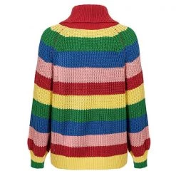 Boogzel Apparel Roll Neck Rainbow Jumper OVER THE RAINBOW