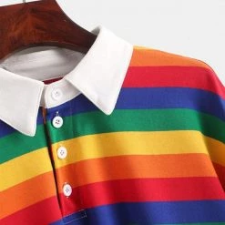 Boogzel Apparel Rainbow Collared Top OVER THE RAINBOW