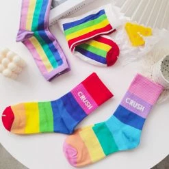 Boogzel Apparel Rainbow Crush Socks OVER THE RAINBOW