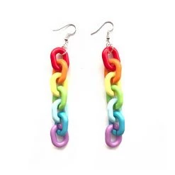 Boogzel Apparel SOFT GIRL OUTFITS Rainbow Chain Earrings