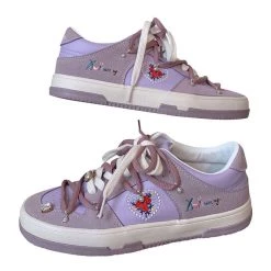 Boogzel Apparel Rose Embroidery Aesthetic Sneakers 🌹 SOFT GIRL OUTFITS