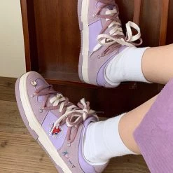 Boogzel Apparel Rose Embroidery Aesthetic Sneakers 🌹 SOFT GIRL OUTFITS