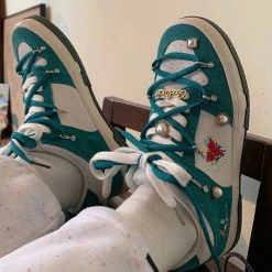 Boogzel Apparel Rose Embroidery Aesthetic Sneakers 🌹 COTTAGECORE / ARTSY