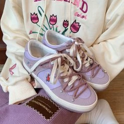 Boogzel Apparel Rose Embroidery Aesthetic Sneakers 🌹 SOFT GIRL OUTFITS