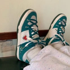 Boogzel Apparel Rose Embroidery Aesthetic Sneakers 🌹 COTTAGECORE / ARTSY