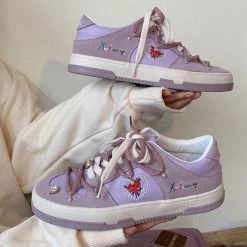Boogzel Apparel Rose Embroidery Aesthetic Sneakers 🌹 SOFT GIRL OUTFITS