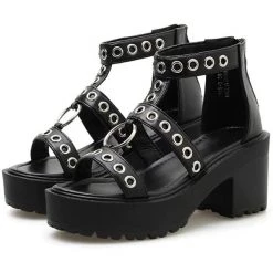 Boogzel Apparel GRUNGE CLOTHES Come As You Are Rivet Platforms