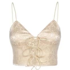 Boogzel Apparel Itz No Big Deal Satin Top Y2K OUTFITS