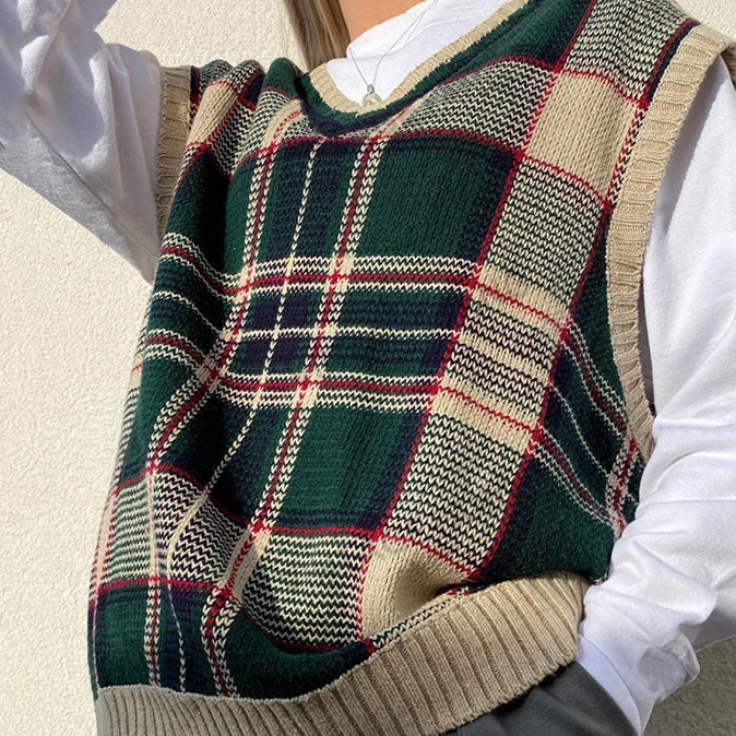 Boogzel Apparel PREPPY CLOTHES High School Plaid Vest 1 Boogzel Apparel PREPPY CLOTHES High School Plaid Vest