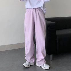 Boogzel Apparel Lavender Skater Girl Wide Jeans SOFT GIRL OUTFITS