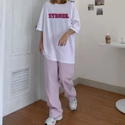 Boogzel Apparel Lavender Skater Girl Wide Jeans SOFT GIRL OUTFITS