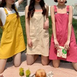 Boogzel Apparel After School Dungarees SOFT GIRL OUTFITS