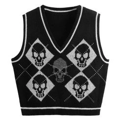 Boogzel Apparel Skull Argyle Vest