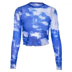 Boogzel Apparel Blue Sky Mesh Top Clothing