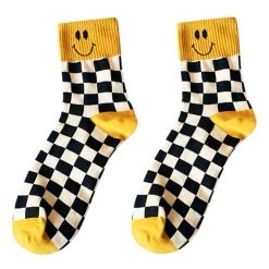 Boogzel Apparel Smiley Checkered Socks