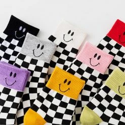 Boogzel Apparel Smiley Checkered Socks