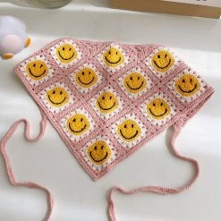 Boogzel Apparel Smiley Face Crochet Bandana