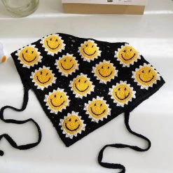 Boogzel Apparel Smiley Face Crochet Bandana