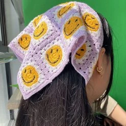 Boogzel Apparel Smiley Face Crochet Bandana