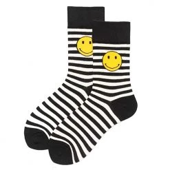 Boogzel Apparel Smiley Face Striped Socks
