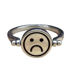 Boogzel Apparel GRUNGE CLOTHES 2 Moods Anxiety Reversible Ring