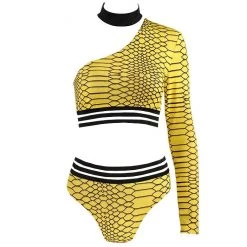 Boogzel Apparel Y2K OUTFITS Yellow Snake Matching Set