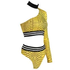 Boogzel Apparel Y2K OUTFITS Yellow Snake Matching Set