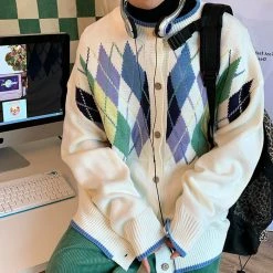 Boogzel Apparel E BOY - SOFT BOY Self Made Argyle Cardigan