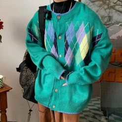 Boogzel Apparel E BOY - SOFT BOY Self Made Argyle Cardigan