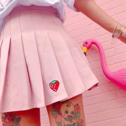 Boogzel Apparel Strawberry Mini Skirt FRESH FRUITS