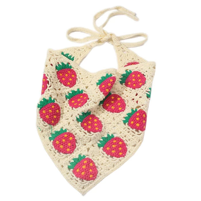 Boogzel Apparel Strawberry Crochet Hair Scarf 2 Boogzel Apparel Strawberry Crochet Hair Scarf