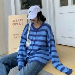 Boogzel Apparel Candy Crush Striped Cardigan SOFT GIRL OUTFITS