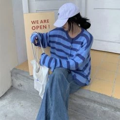 Boogzel Apparel Candy Crush Striped Cardigan SOFT GIRL OUTFITS