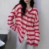 Boogzel Apparel Candy Crush Striped Cardigan SOFT GIRL OUTFITS