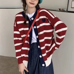 Boogzel Apparel Paris Striped Cardigan AESTHETIC CLOTHES