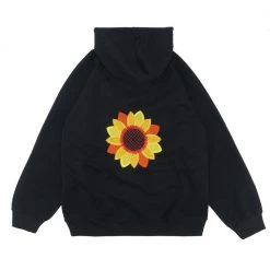 Boogzel Apparel Sunflower Embroidered Hoodie GRUNGE CLOTHES