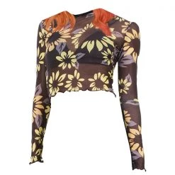 Boogzel Apparel Sunflower Mesh Top COTTAGECORE / ARTSY