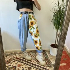 Boogzel Apparel Sunflowers High Waist Jeans