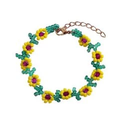 Boogzel Apparel Sunflower Beaded Necklace