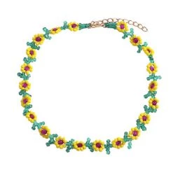 Boogzel Apparel Sunflower Beaded Necklace