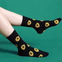 Boogzel Apparel Sunflower Print Socks COTTAGECORE / ARTSY