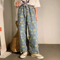 Boogzel Apparel GRUNGE CLOTHES Sunflower Wide Jeans