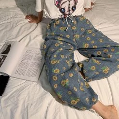 Boogzel Apparel GRUNGE CLOTHES Sunflower Wide Jeans