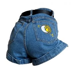 Boogzel Apparel Sun & Moon Embroidered Shorts