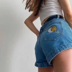 Boogzel Apparel Sun & Moon Embroidered Shorts